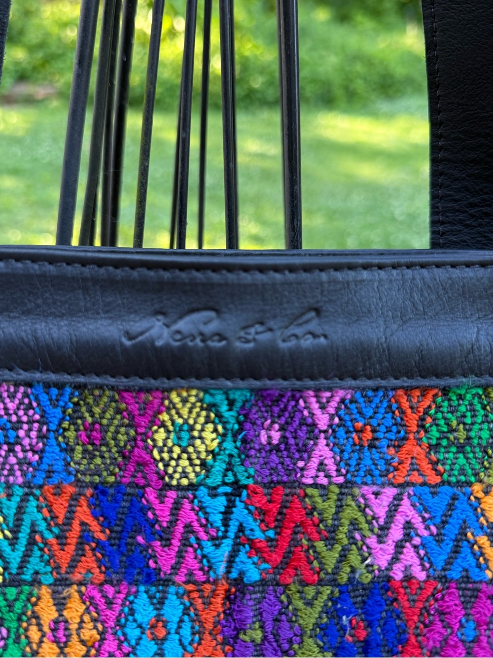 Nena and Co multicolored bag with leather trim - Picture 3 of 6